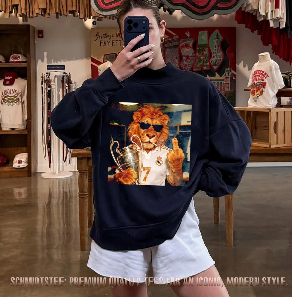 Real Madrid number 7 the wacky Lion with trophy meme shirt