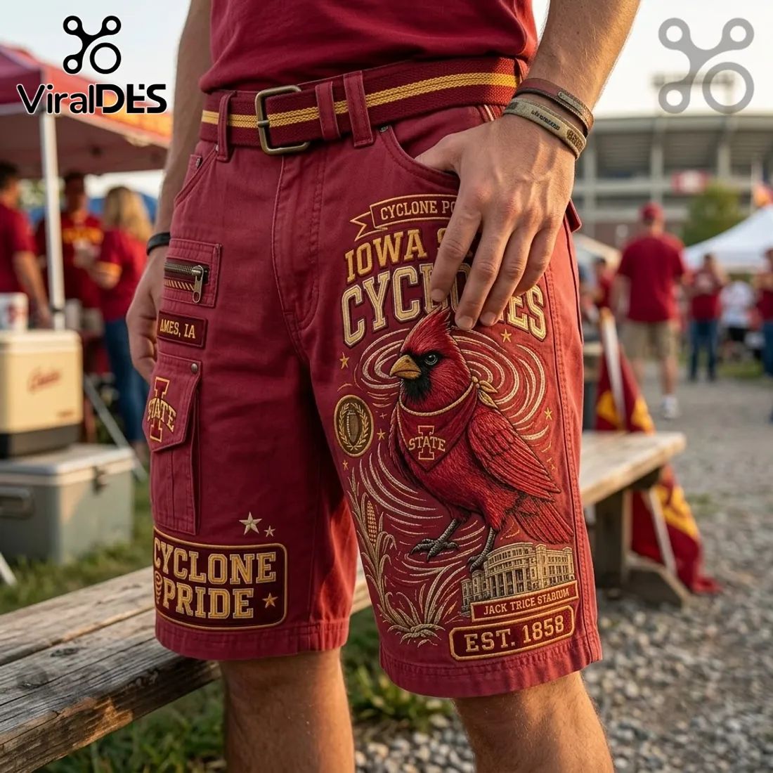 Iowa State Cyclones Red Cargo Shorts