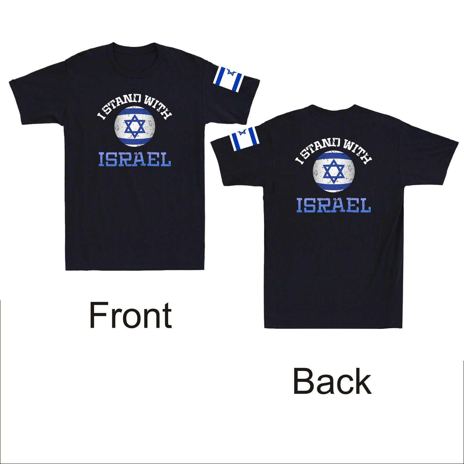 I Stand With Israel Pro Israel Jewish Heritage Israeli Flag Retro Men's T-Shirt