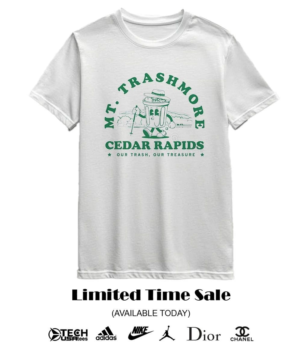 Mt. Trashmore Cedar Rapids Can Cartoon Ringer shirt