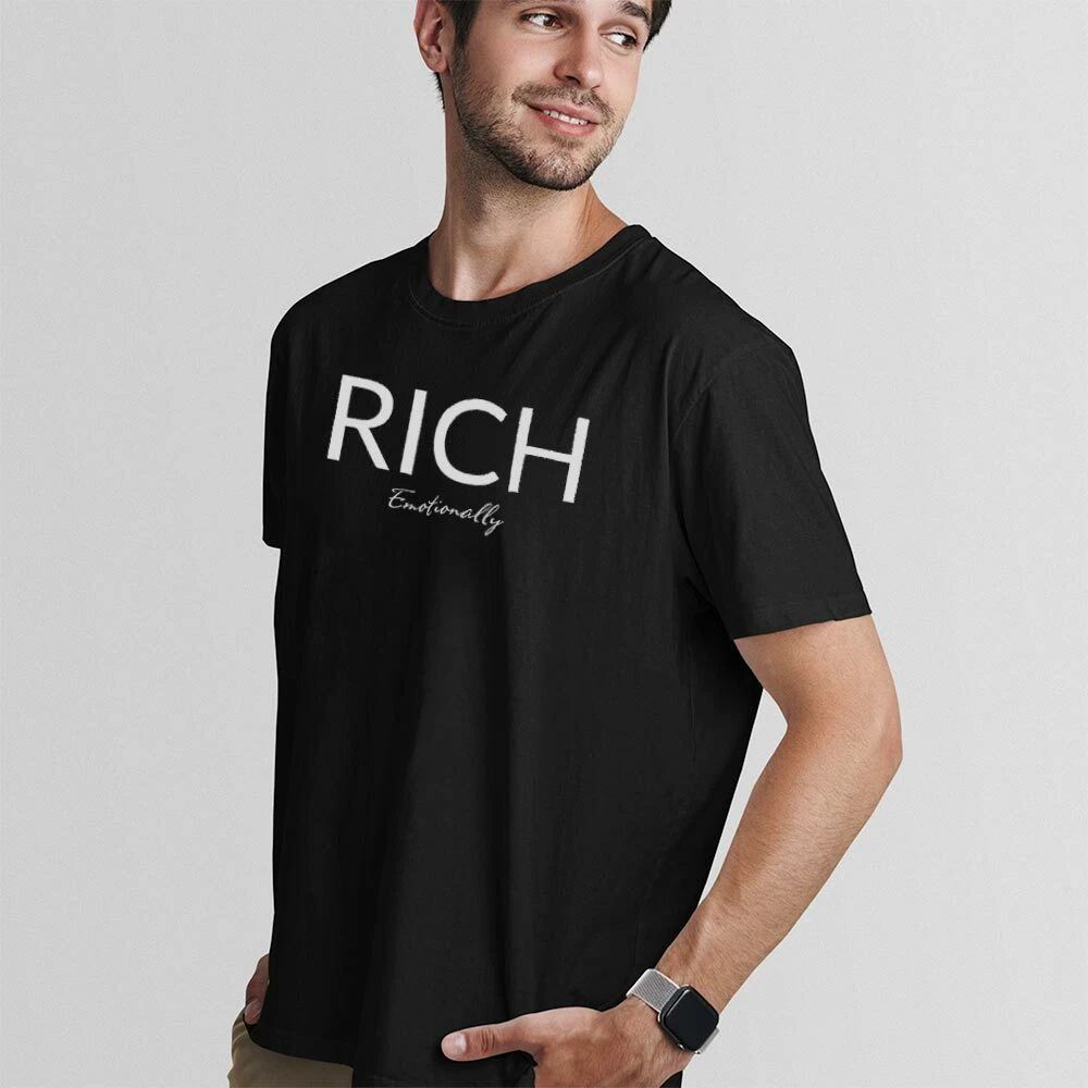RICH-EMOTIONALLY UnisexTshirt-Simple Minimal Printed One Liner