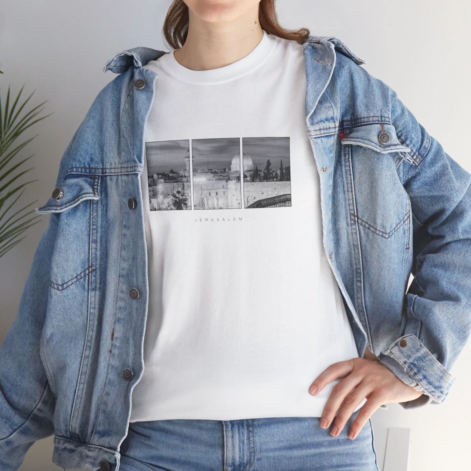 Jerusalem T Shirt, Unisex Apparel Tee, Travel Gift Idea, Vintage Minimal Style