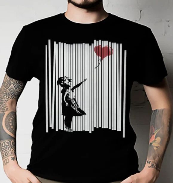 Banksy Shredded Balloon Girl Classic T-Shirt ALL SIZE UNISEX