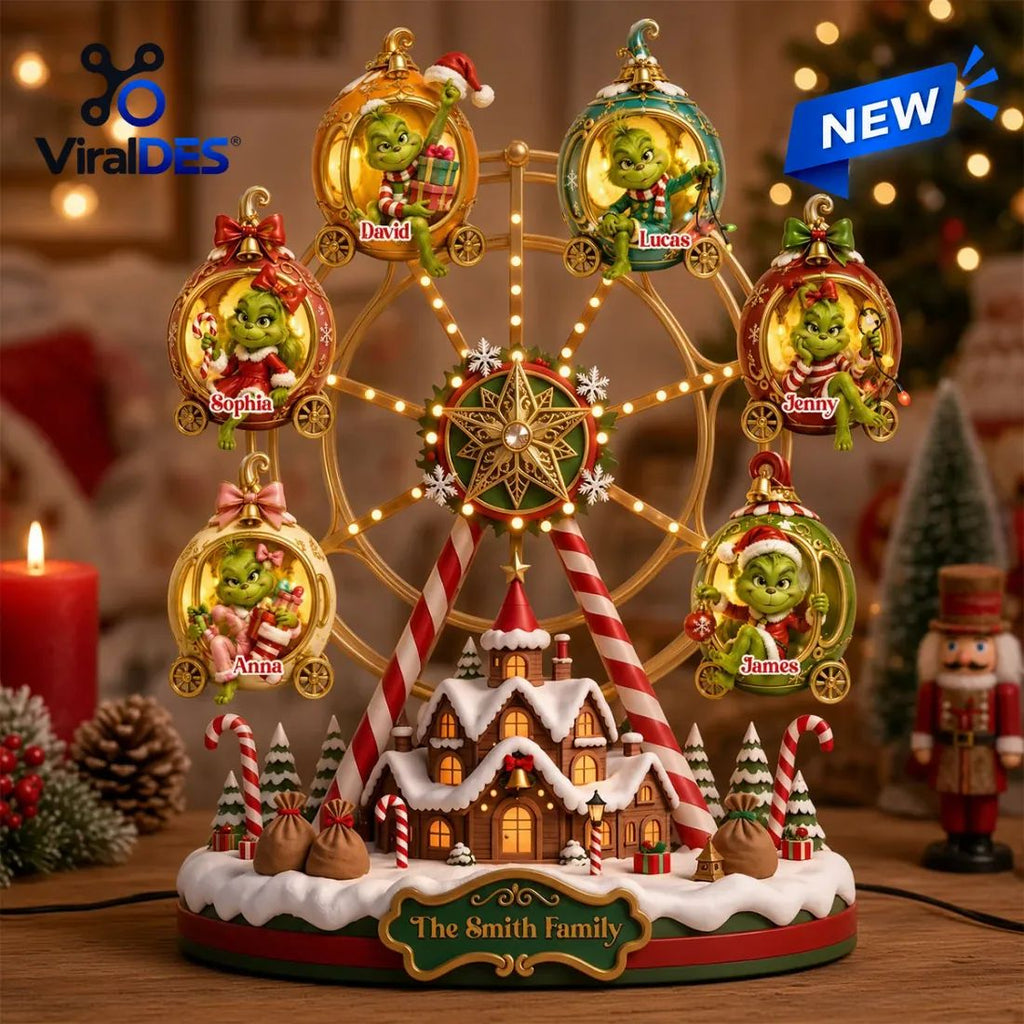 Personalized The Grinch Christmas Ferris Acrylic Light Box