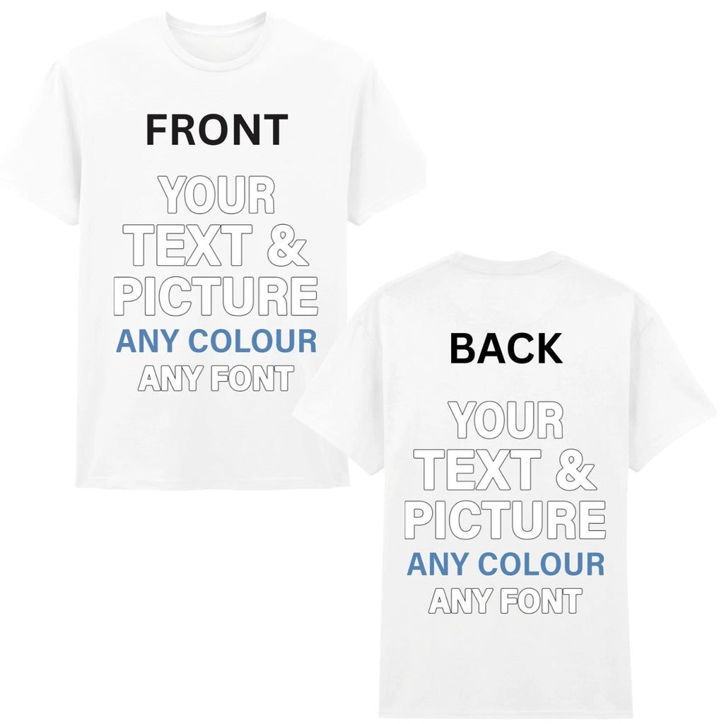 Custom Family T-Shirt Personalised Photo Text Logo Birthday Gift Men Women Kids