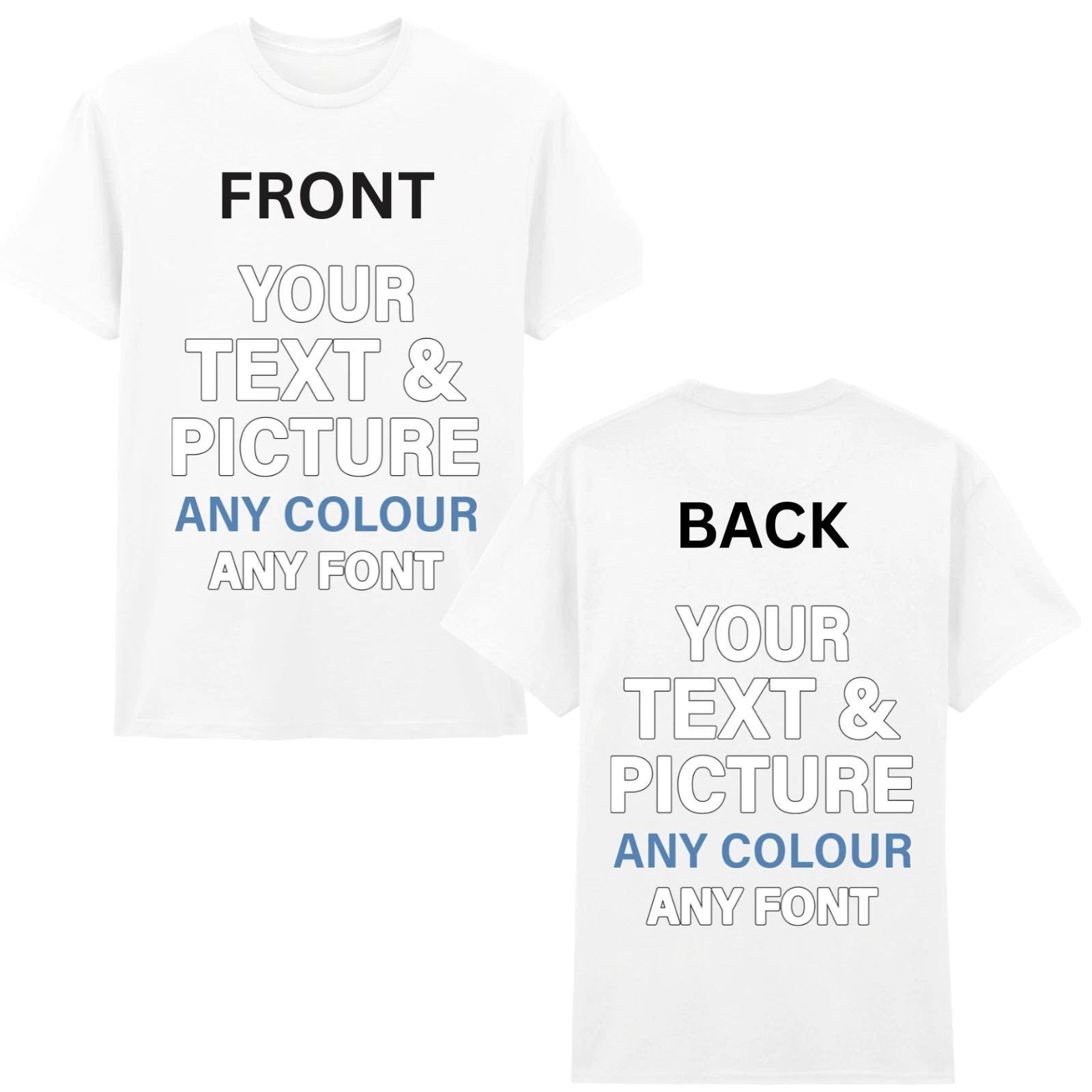 Custom Family T-Shirt Personalised Photo Text Logo Birthday Gift Men Women Kids