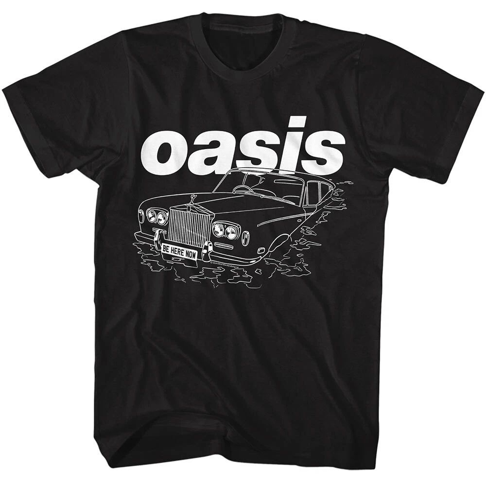 OASIS Band Adult T-SHIRT Music New BE HERE NOW CAR Official Merch Black Cotton