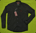 Men's BLACK Long Sleeve Button Down Double G Monogram Pure Cotton Shirt