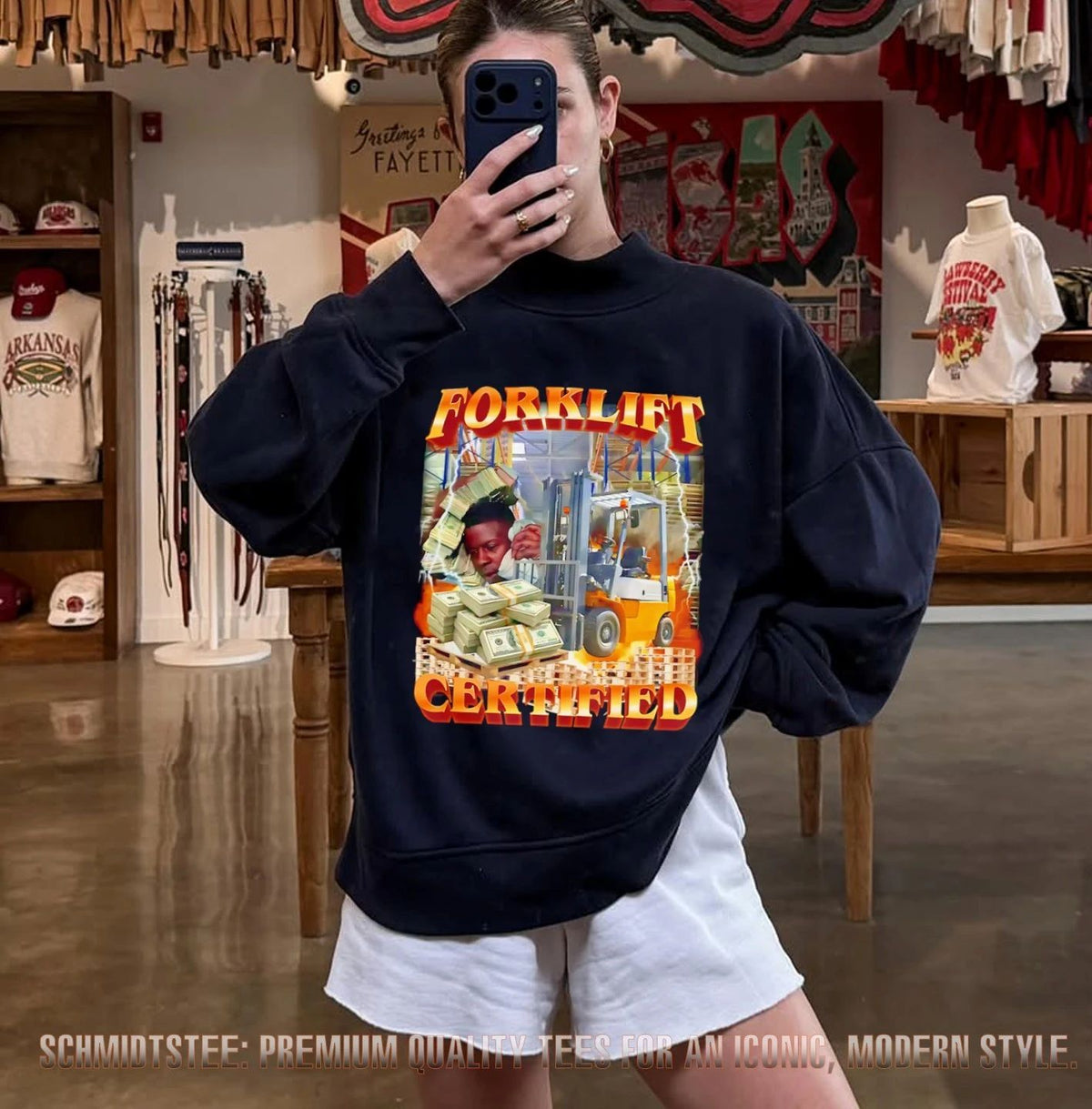 Forklift Certified Warehouse graphic shirt