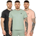 Kruze Mens T-Shirt Short Sleeve Casual Cotton Regular Fit Tape Top