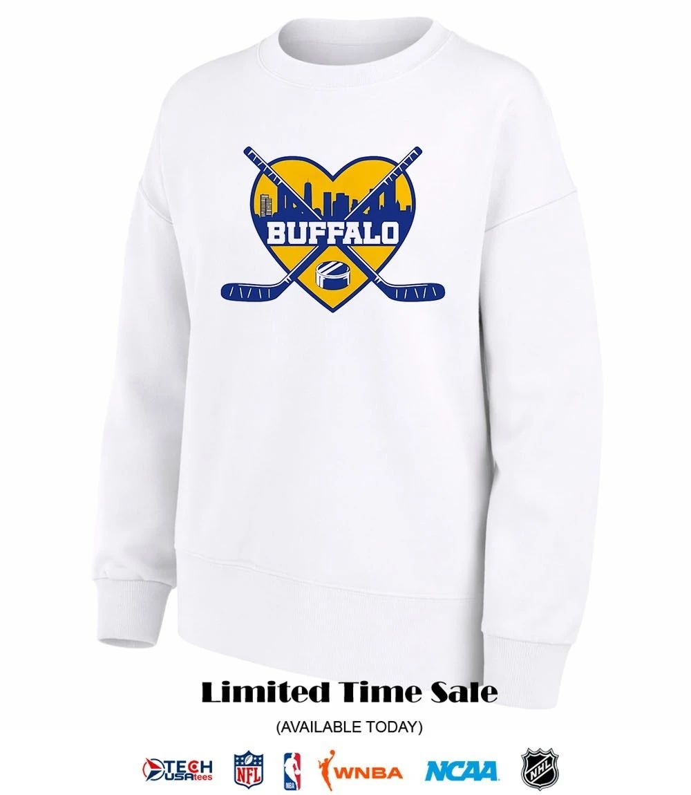 Buffalo Sabres Hockey 2026 skyline heart shirt
