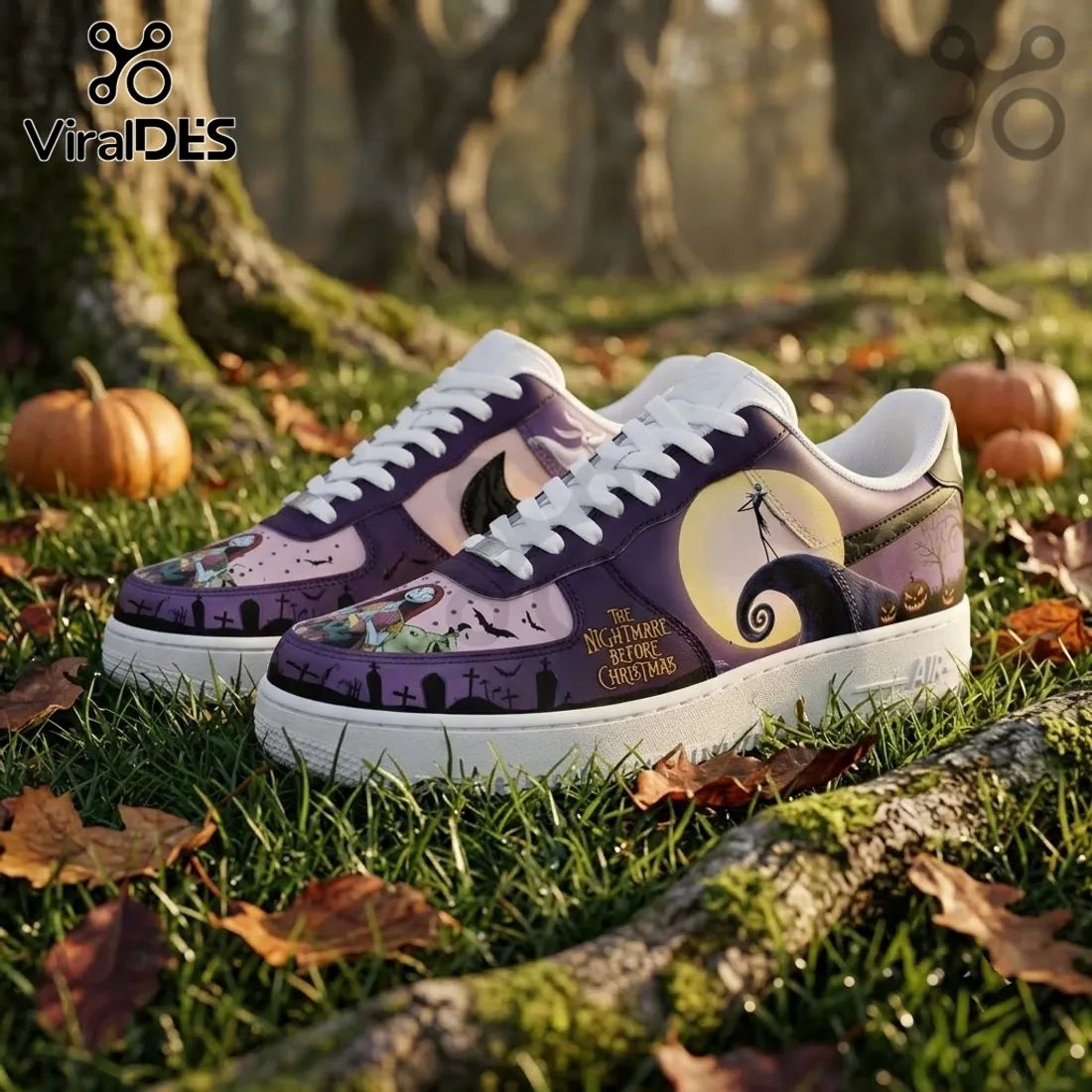 The Nightmare Before Christmas Purple Air Force 1 Shoes