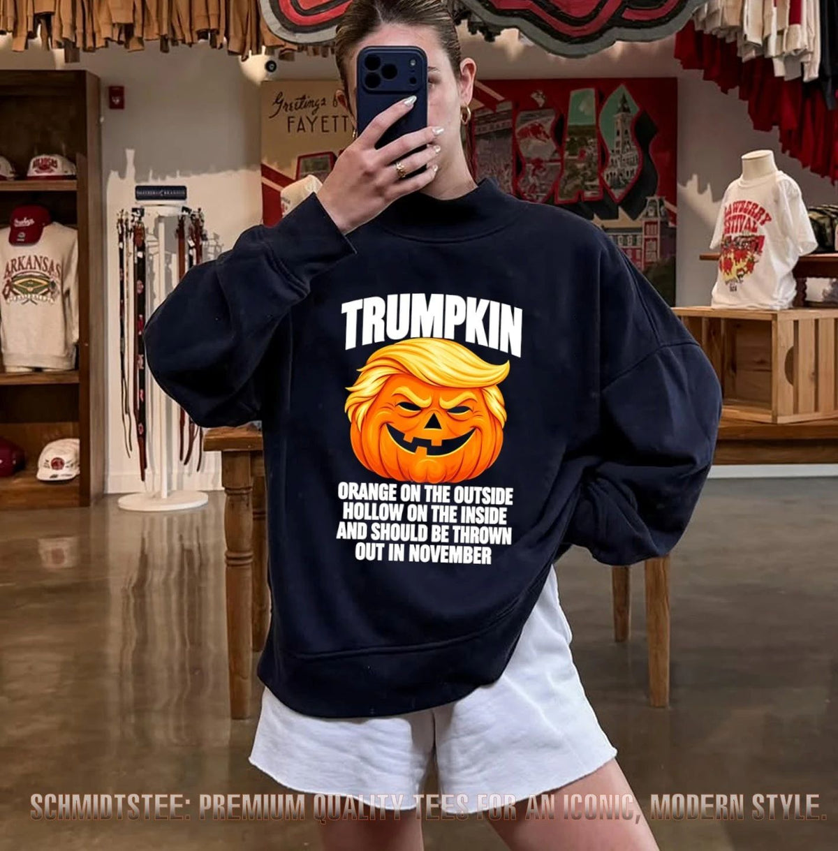 Trumpkin orange on the outside hollow on the inside and shoul be thrown out in November shirt