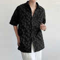 Men's Shirt Casual Slim Shirts Short Sleeve Button Down Tops Blouse