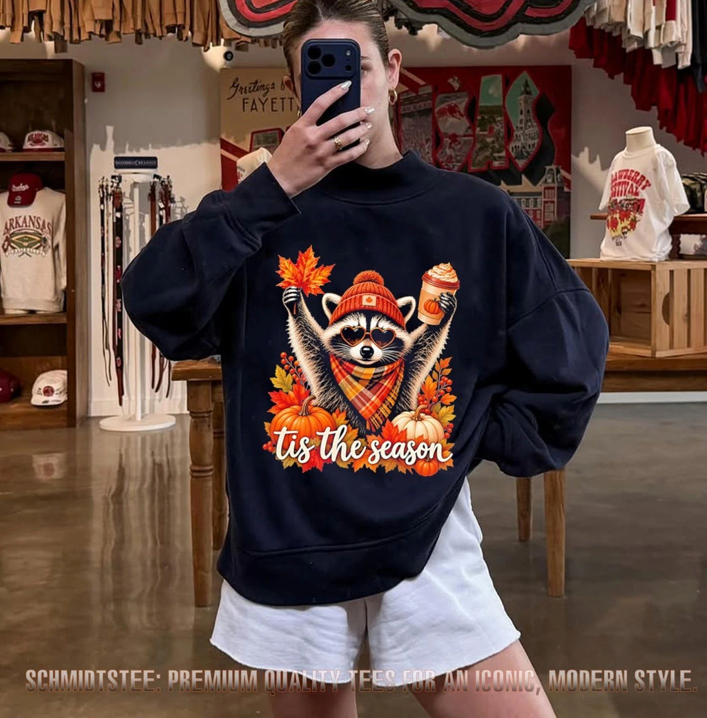 Raccoon tis the season illustration shirt