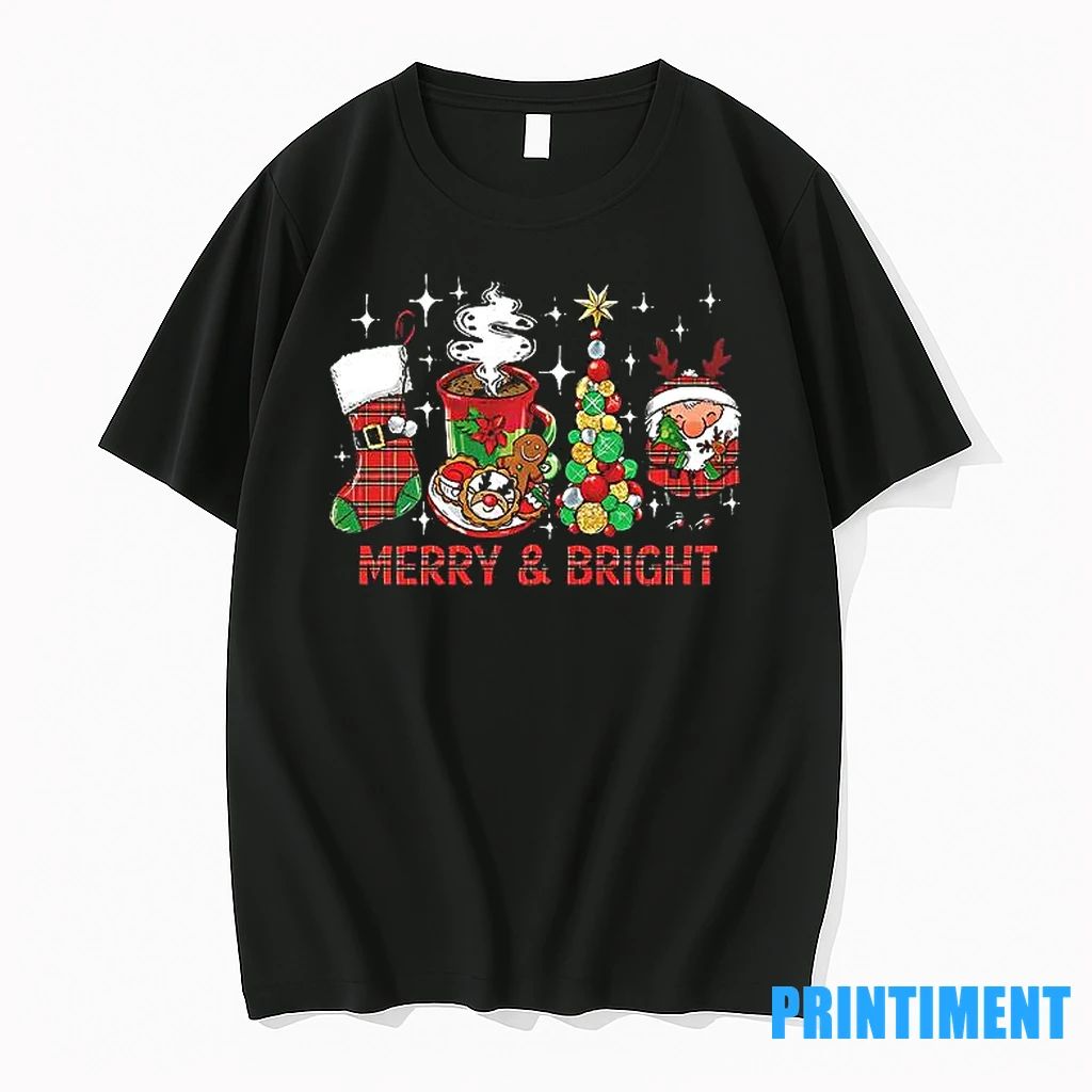 Merry And Bright Christmas 2025 Holiday Tshirts Sweater
