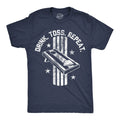 Mens Funny T Shirts Drink Toss Repeat Sarcastic Cornhole Graphic Novelty Tee For