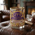 Omega Psi Phi 1911 Gold Trimmed Whiskey Glass
