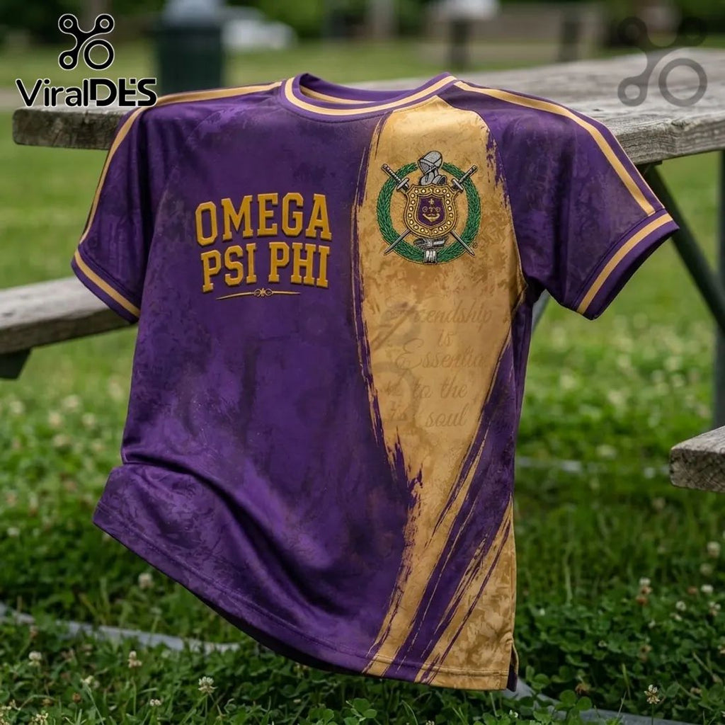 Premium Omega Psi Phi Purple and Gold Shirt