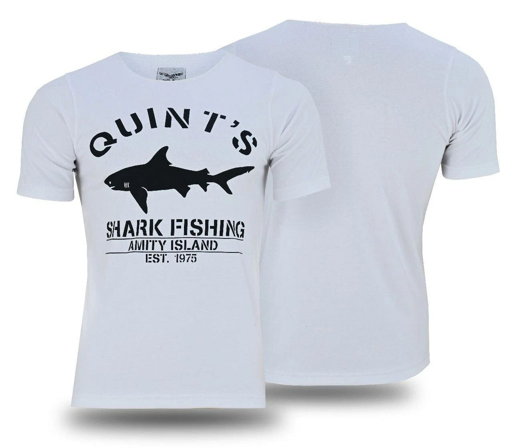 Noble House Shark Fishing T-Shirt Cotton White New