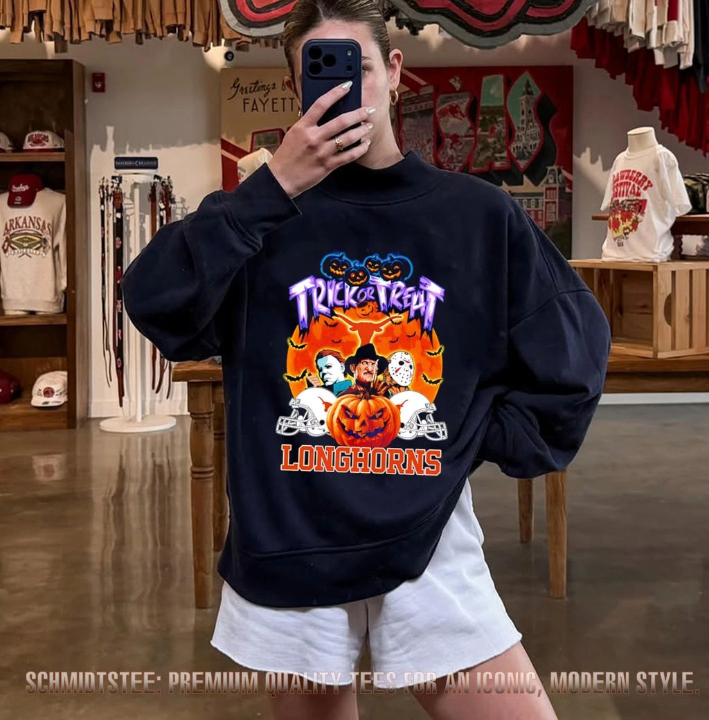 Texas Longhorns x Horror Characters Trick Or Treat Halloween 2026 shirt