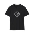 Minimal Earth Outline T-Shirt | Soft Lines Studios Logo Backprint