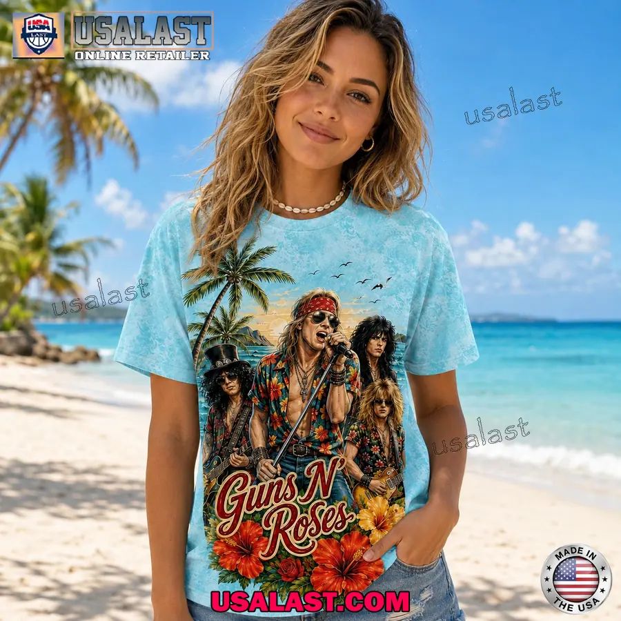 Guns N Roses Sea Salt Tropical Vibes 3D T-Shirt