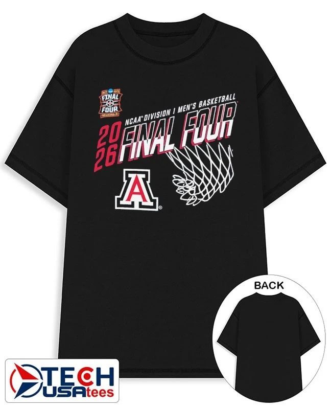 Arizona Wildcats 2026 NCAA Division I Men’s Basketball Final Four Net shirt by shopncaasports