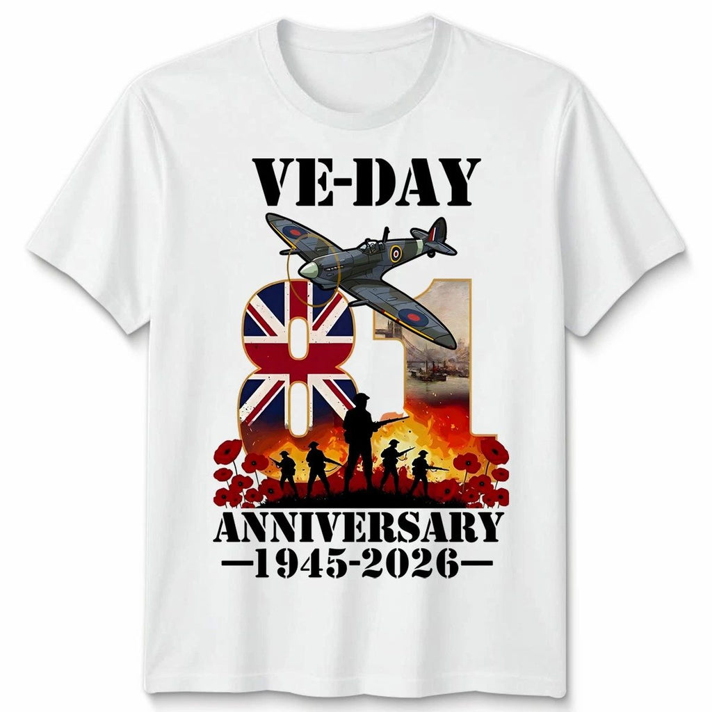 VE Day 81st Anniversary T-Shirt, UK Union Jack, WWII Remembrance, 1945 - 2026#13