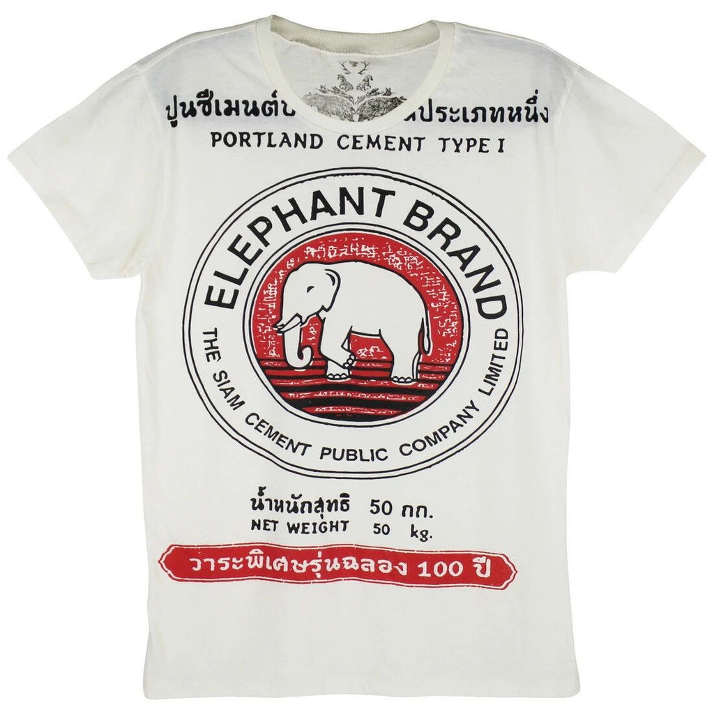 WORK Elephant T-Shirt Men White Thai Vintage Hipster Street Style Casual WK163