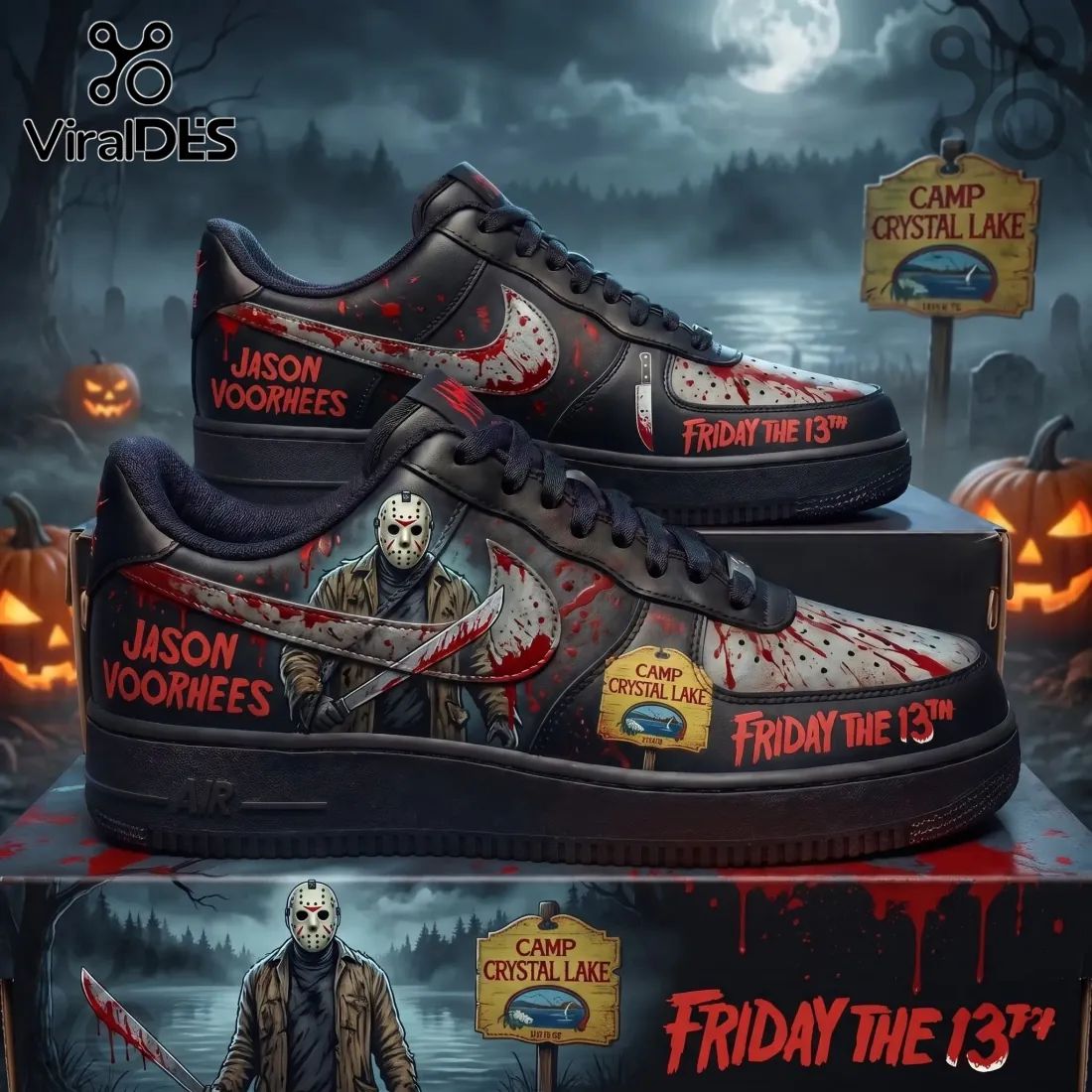 Jason Voorhees Horror Movie Custom Air Force 1 Shoes