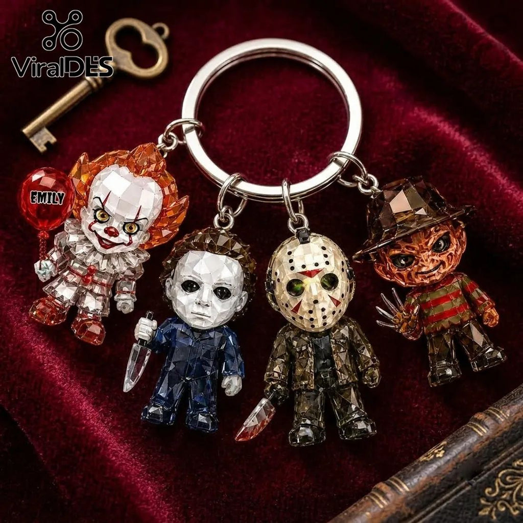 Personalized Horror Movie Characters Crystal Figurine Keychain