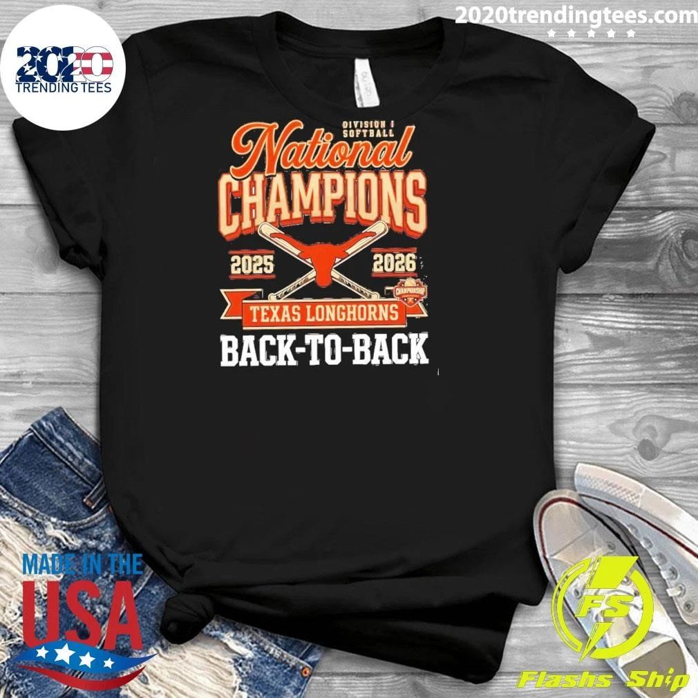 Texas Longhorns National Champs Division I Softball Back to Back 2025-2026 Shirt