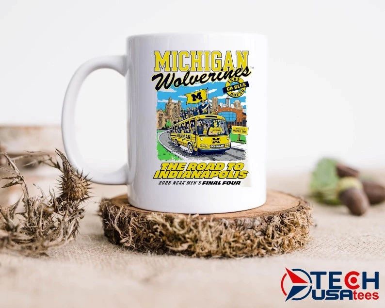 Michigan Wolverines 2026 NCAA Men’s Basketball Final Four Bound Bus The Road To The Indianapolis shirt