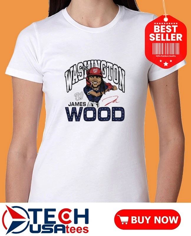 Washington Nationals James Wood caricature signature shirt