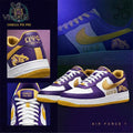 Omega Psi Phi Purple and Gold Premium Air Force 1 Shoes