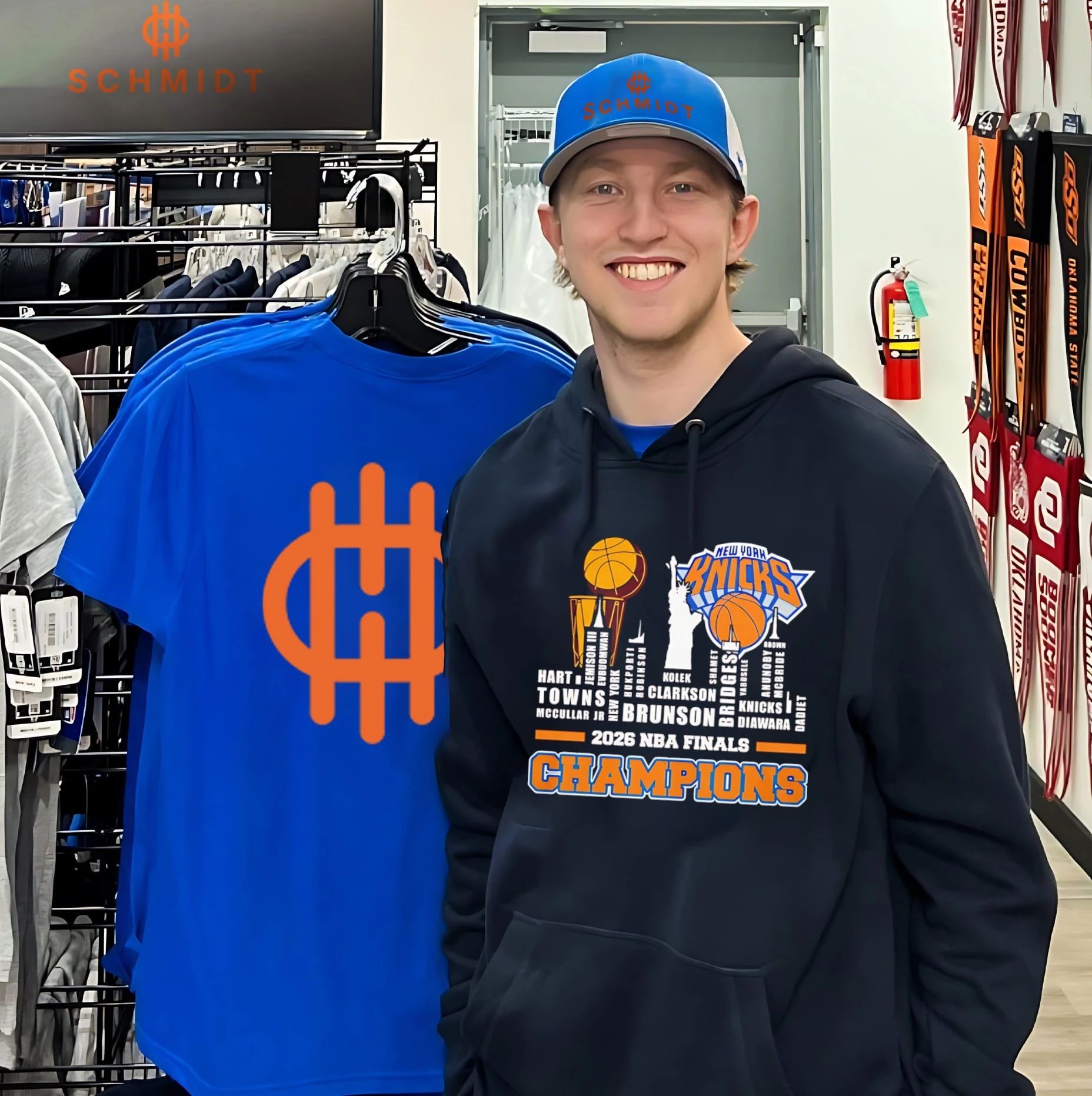 New York Knicks 2026 NBA Finals Champions trophy skyline shirt