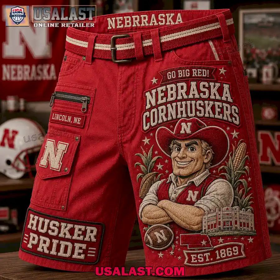 Nebraska Cornhuskers Go Big Red Husker Pride Est 1869 Men Cargo Short
