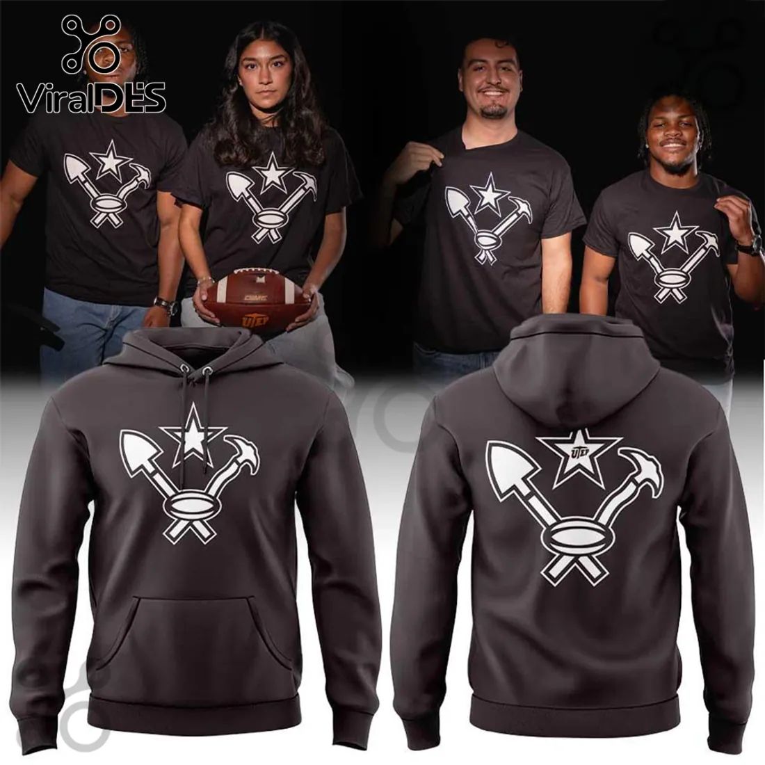 UTEP Miners Football Dark Charcoal Hoodie