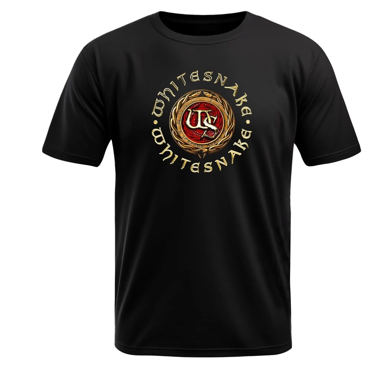 WhiteSnake Serpents Black  T-Shirt I Light Polyester I Short Sleeve I Hard Rock