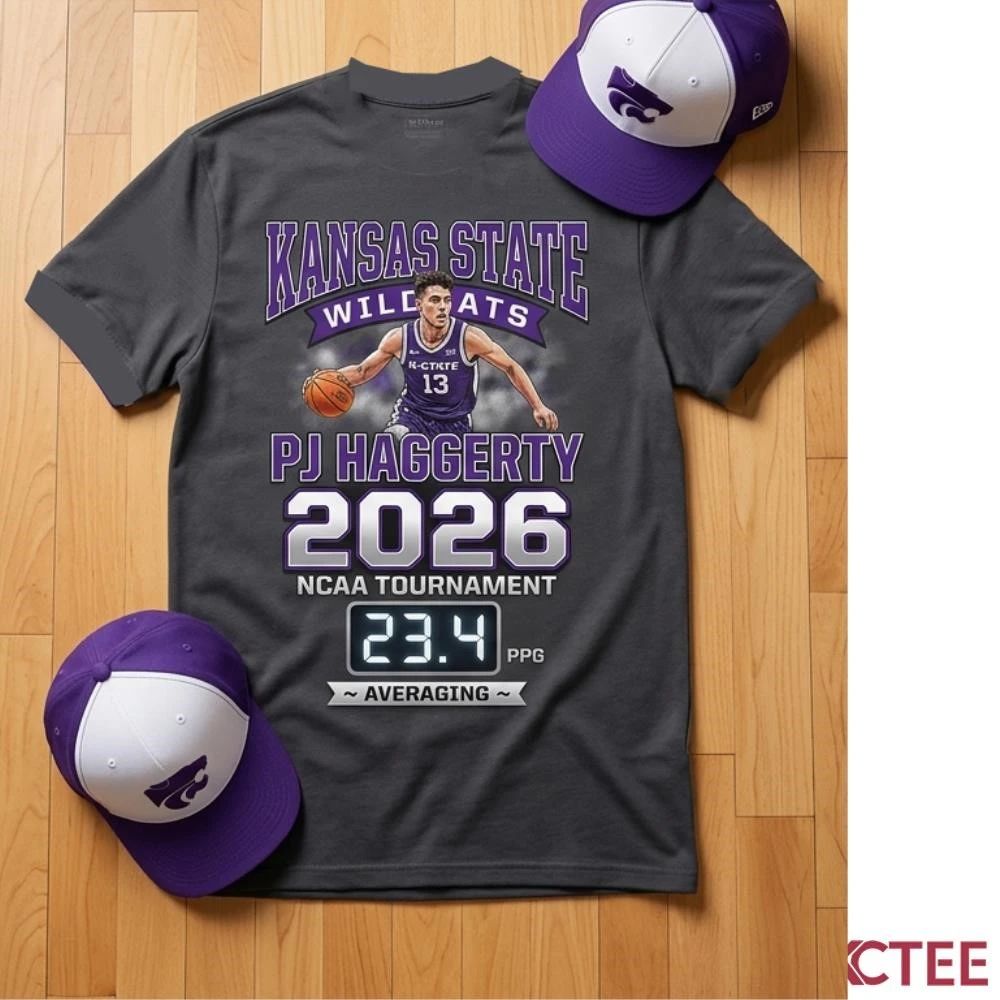 NKCtees PJ Haggerty Kansas State 23.4 PPG 2026 NCAA Tournament Graphic T-Shirt