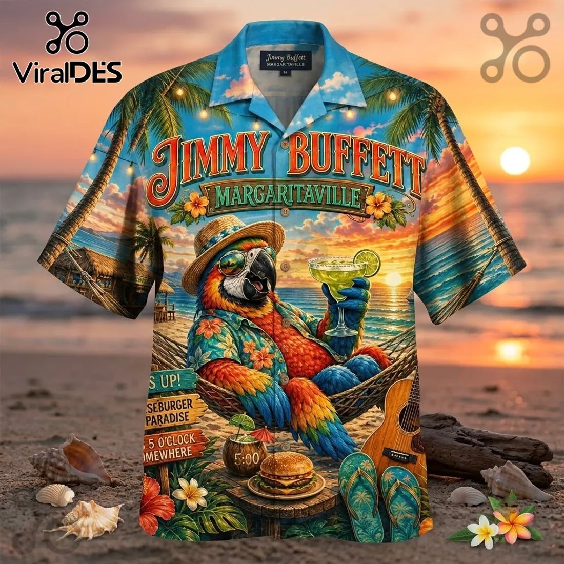 Jimmy Buffett Margaritaville Tropical Summer Hawaiian Shirt