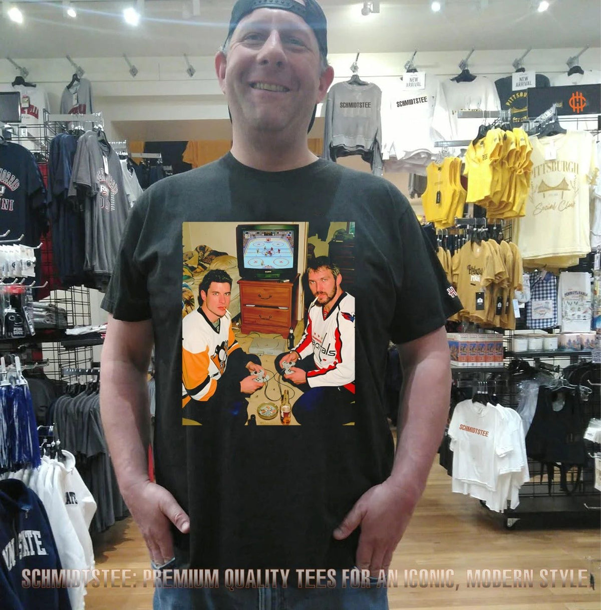 Sidney Crosby and Alexander Ovechkin playing video game shirt