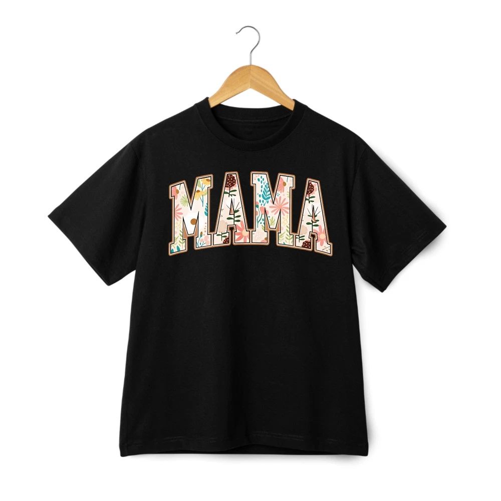 American Style Floral MAMA Graphic T-Shirt Unisex Mother's Day Gift Casual Tee