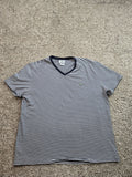 Lacoste T Shirt Mens 7 Purple Striped Short Sleeve Cotton V-Neck Casual