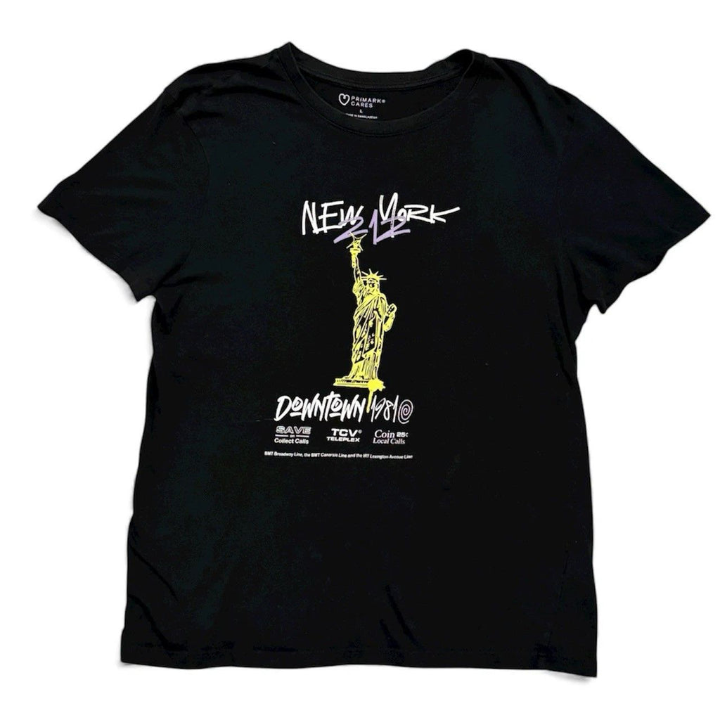 Vintage Style New York City T-Shirt Men’s M Black Graphic Tee Statue of Liberty