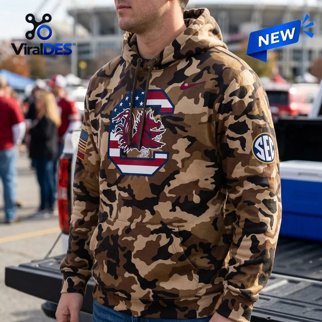 South Carolina Gamecocks Camo Military Appreciation Hoodie