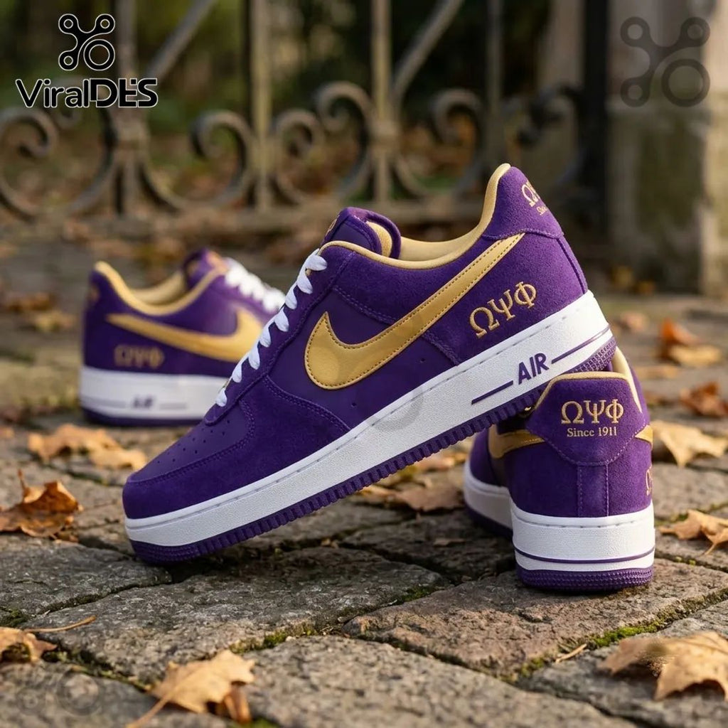 Omega Psi Phi Purple Suede Air Force 1 Sneakers