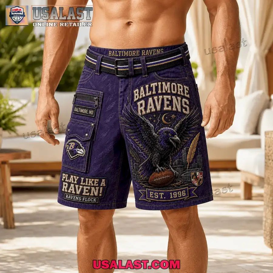 Baltimore Ravens Play Like A Raven Men Cargo Short