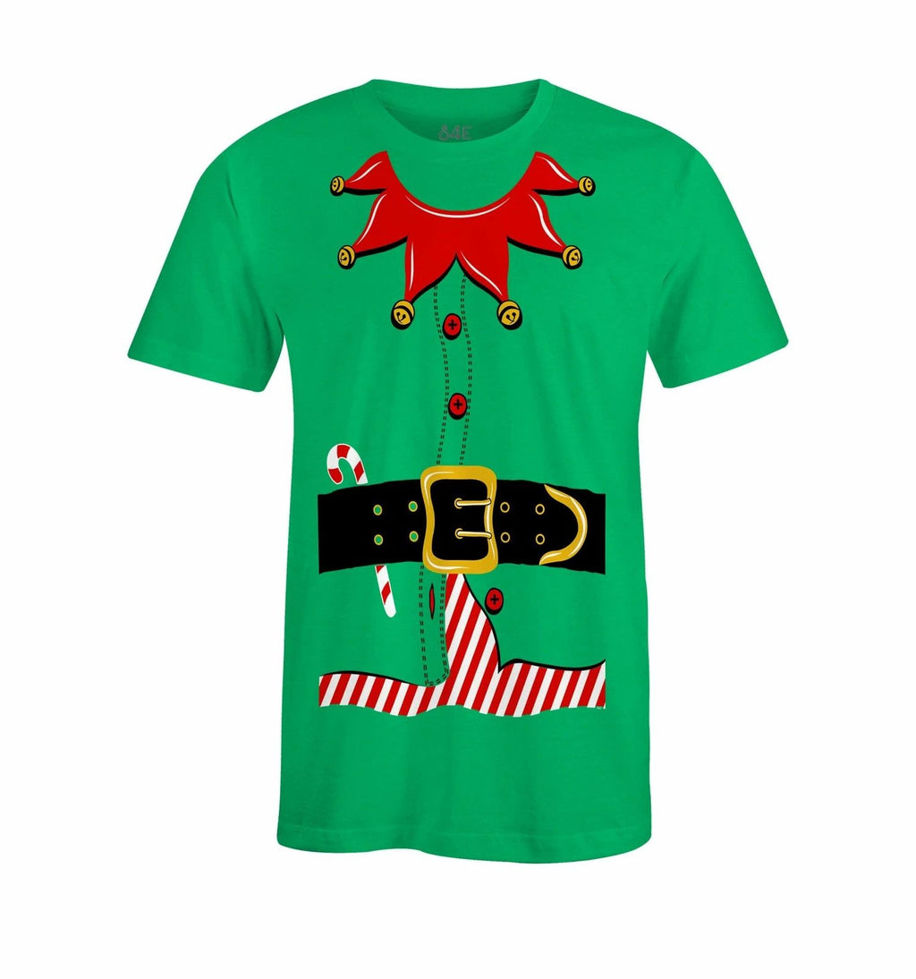 S4E Men's Elf Costume T-Shirt Funny Christmas Santa's Helper Shirts